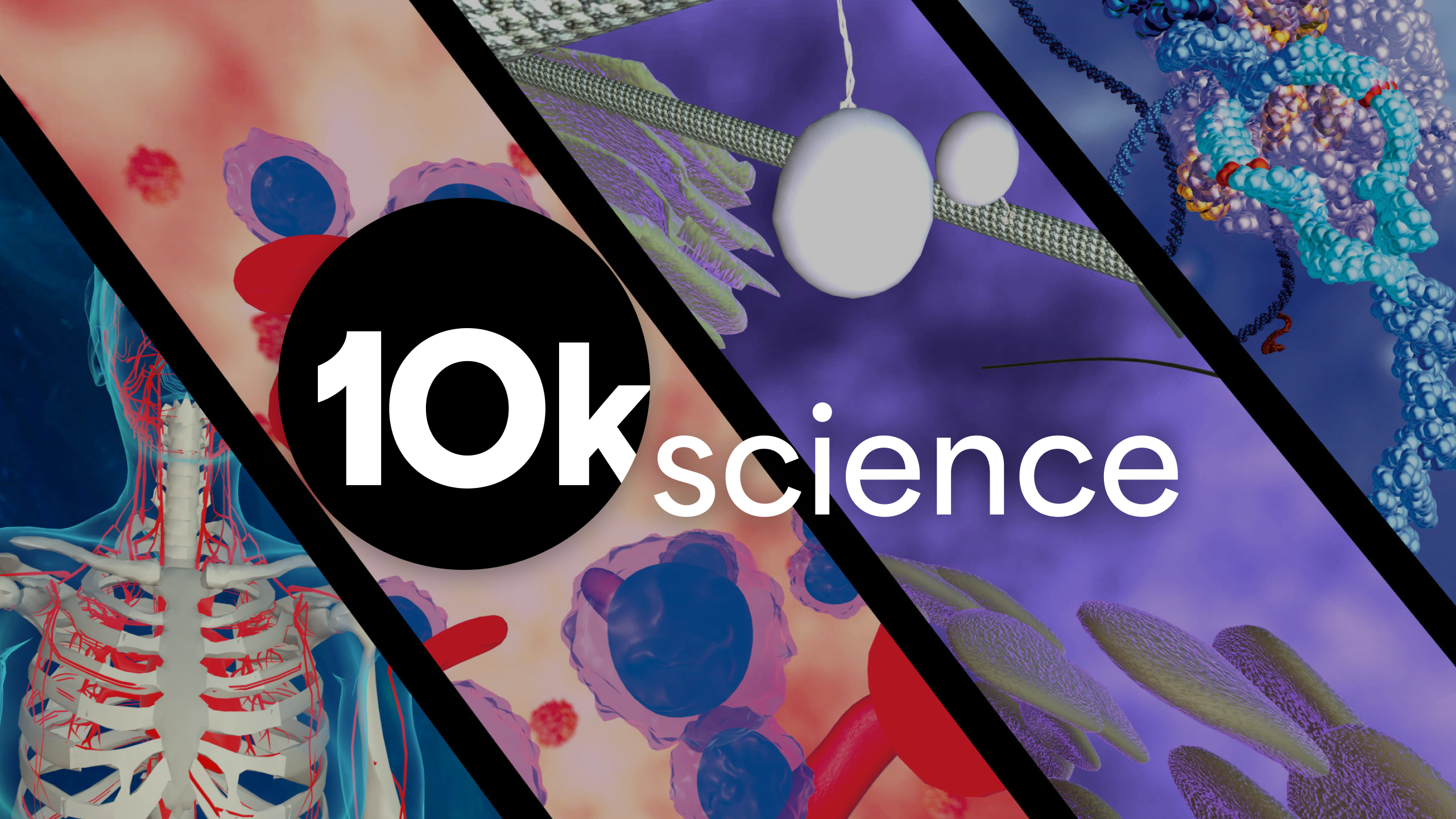 10k Science molecular visualization with cells and particles